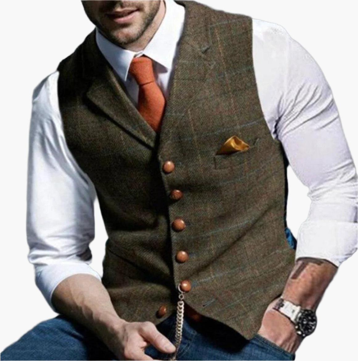 Herren Vintage Weste – Klassischer Anzugstil für Business & Freizeit