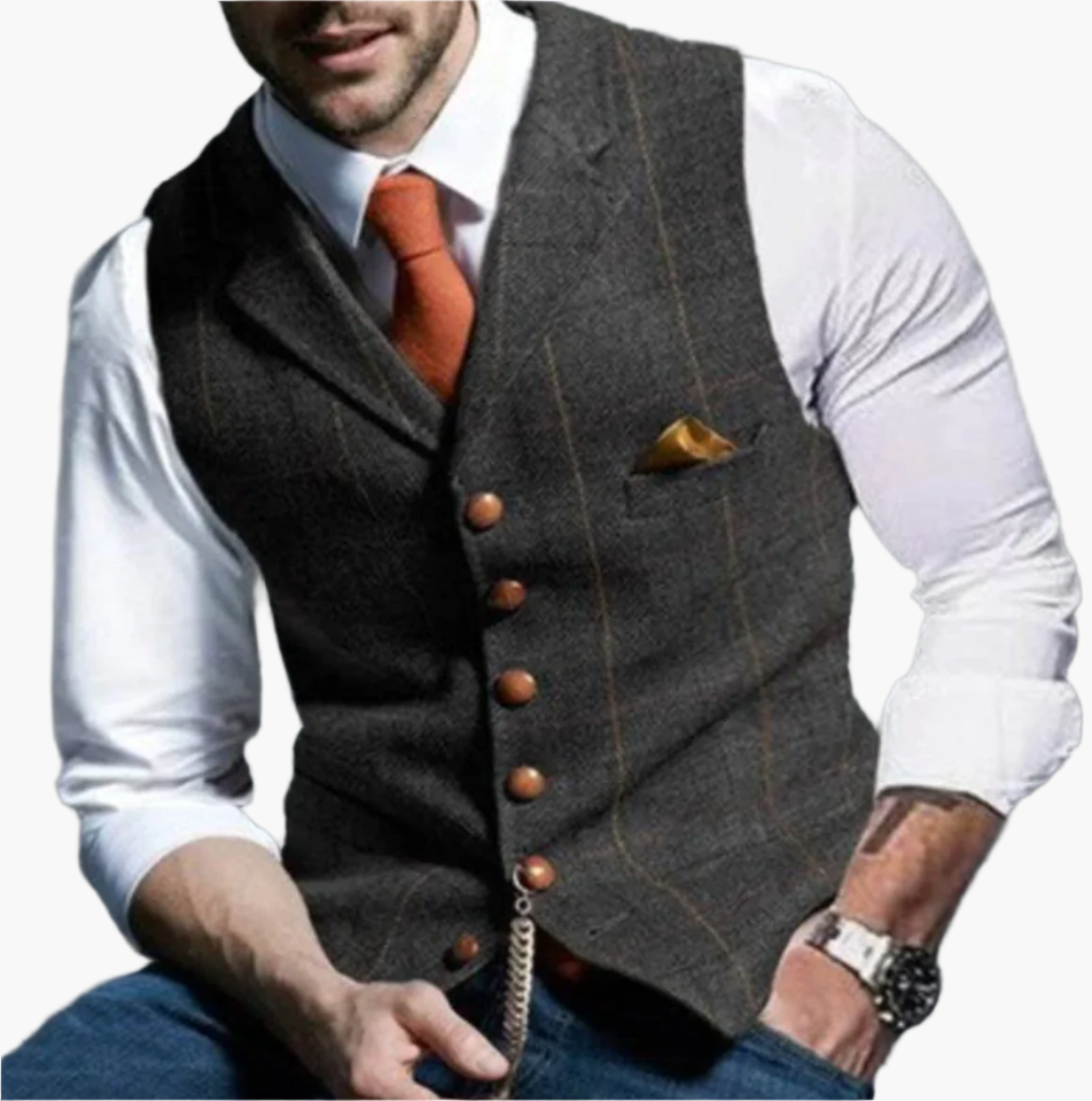 Herren Vintage Weste – Klassischer Anzugstil für Business & Freizeit