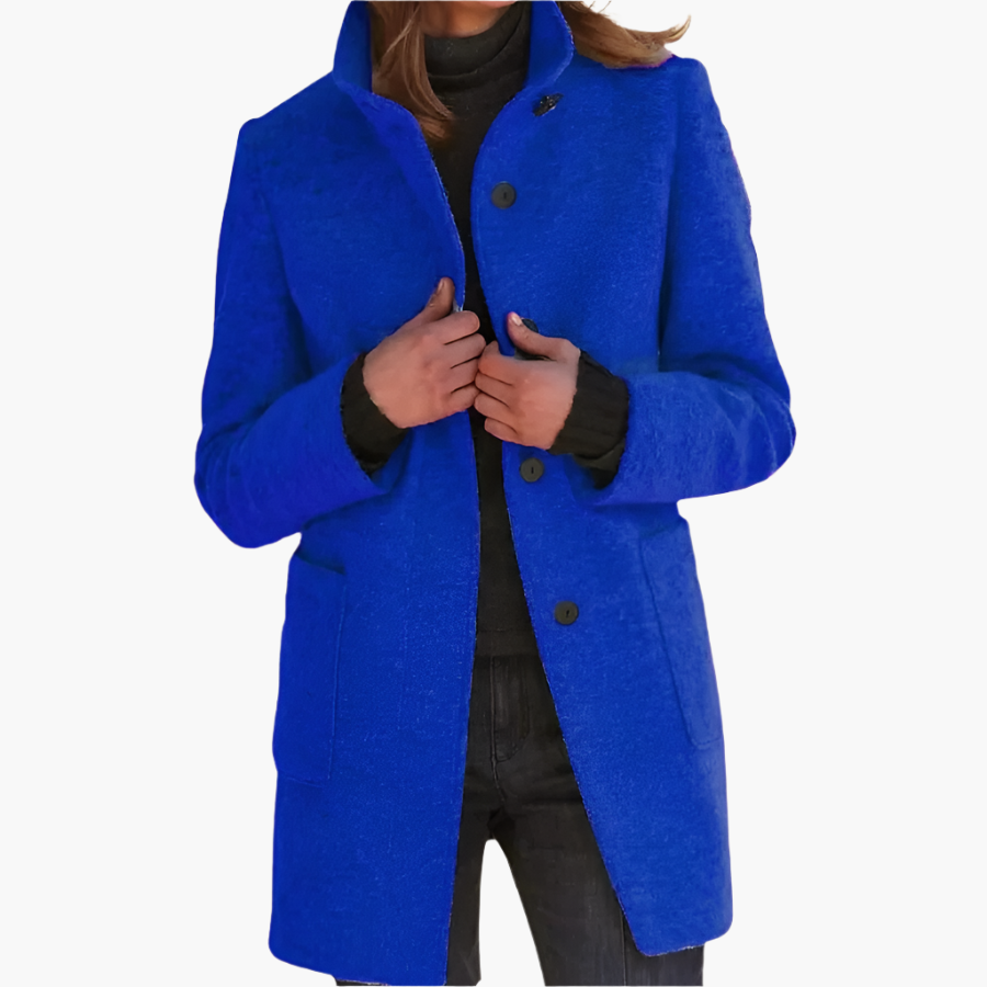 Damen Eleganter Mantel mit Stehkragen – Stilvoller Übergangsmantel für Alltag und besondere Anlässe