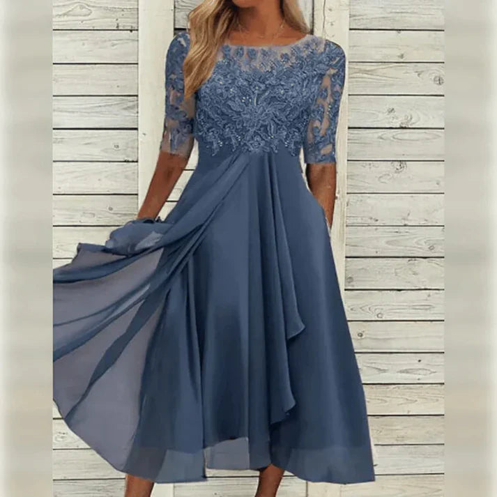 Victoria – Midikleid mit Spitze und Chiffon