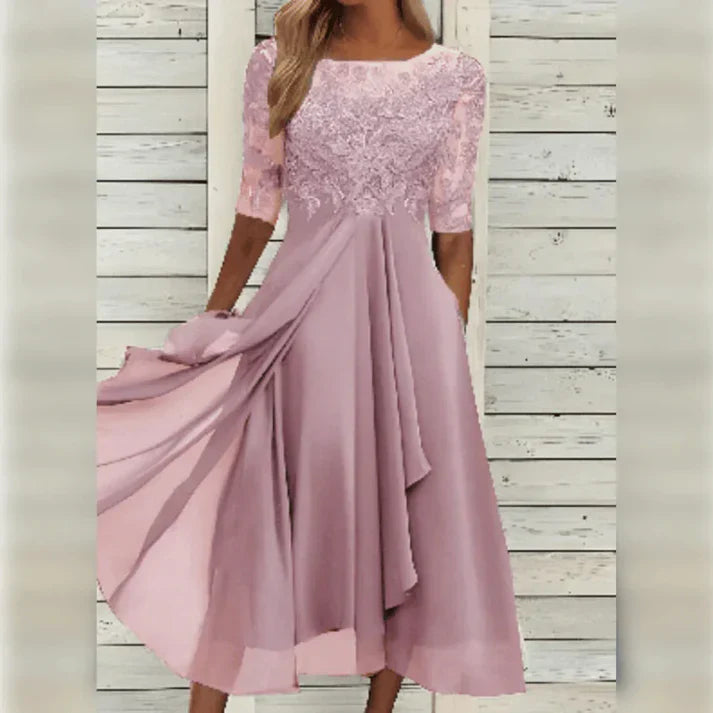 Victoria – Midikleid mit Spitze und Chiffon