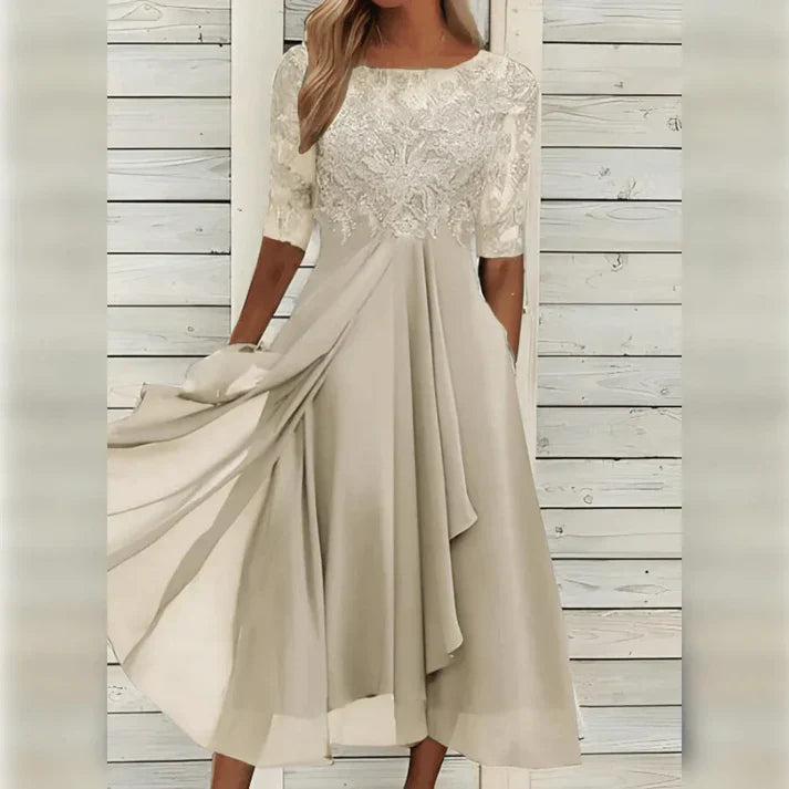 Victoria – Midikleid mit Spitze und Chiffon