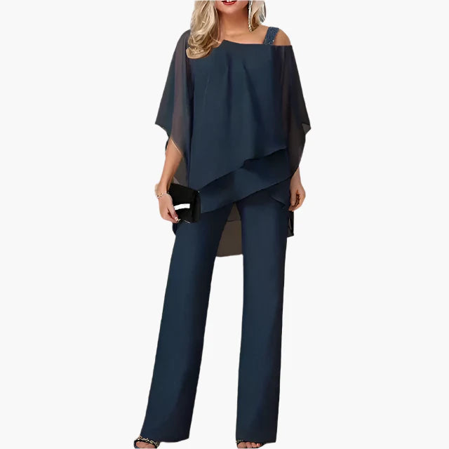Damen Elegantes Schulterfreies Zweiteiler Set – Modernes Outfit für besondere Anlässe