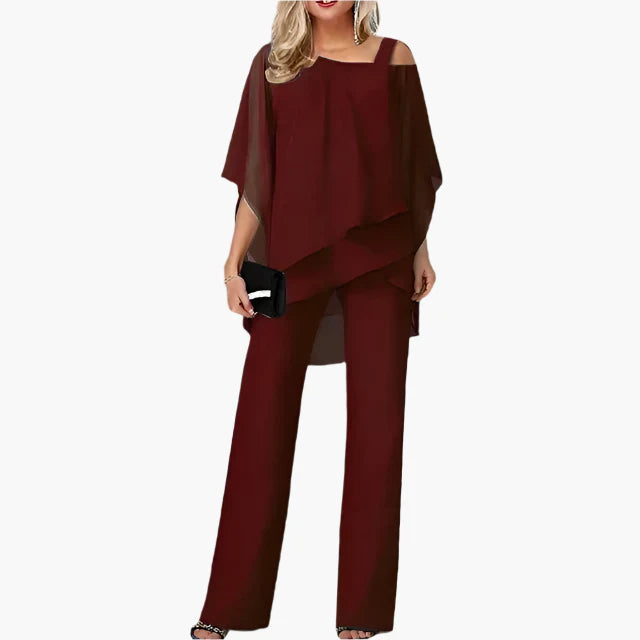 Damen Elegantes Schulterfreies Zweiteiler Set – Modernes Outfit für besondere Anlässe