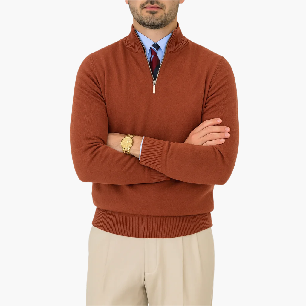 Herren Halbzipp Pullover – Eleganter Business & Freizeit Strickpullover