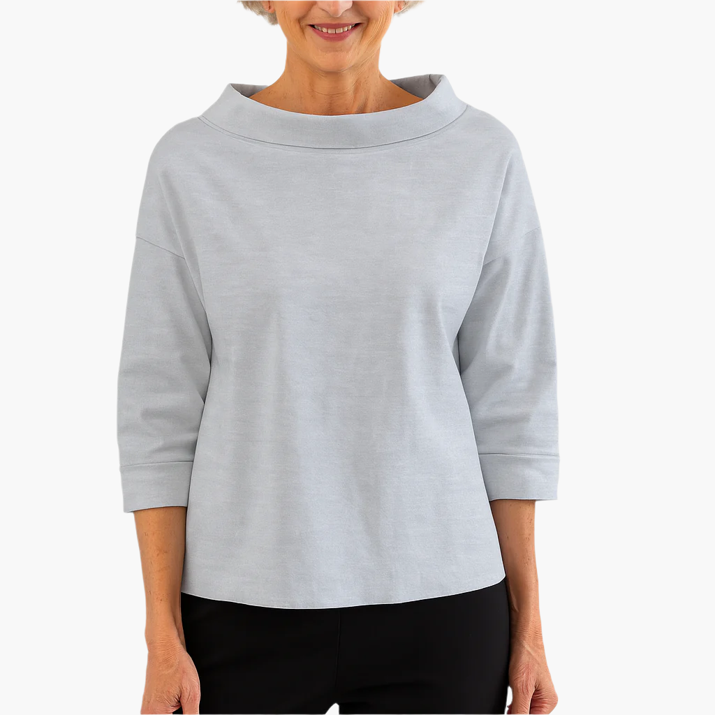 Damen Elegantes Oberteil mit Stehkragen – Stilvolles Basic für Alltag und besondere Anlässe
