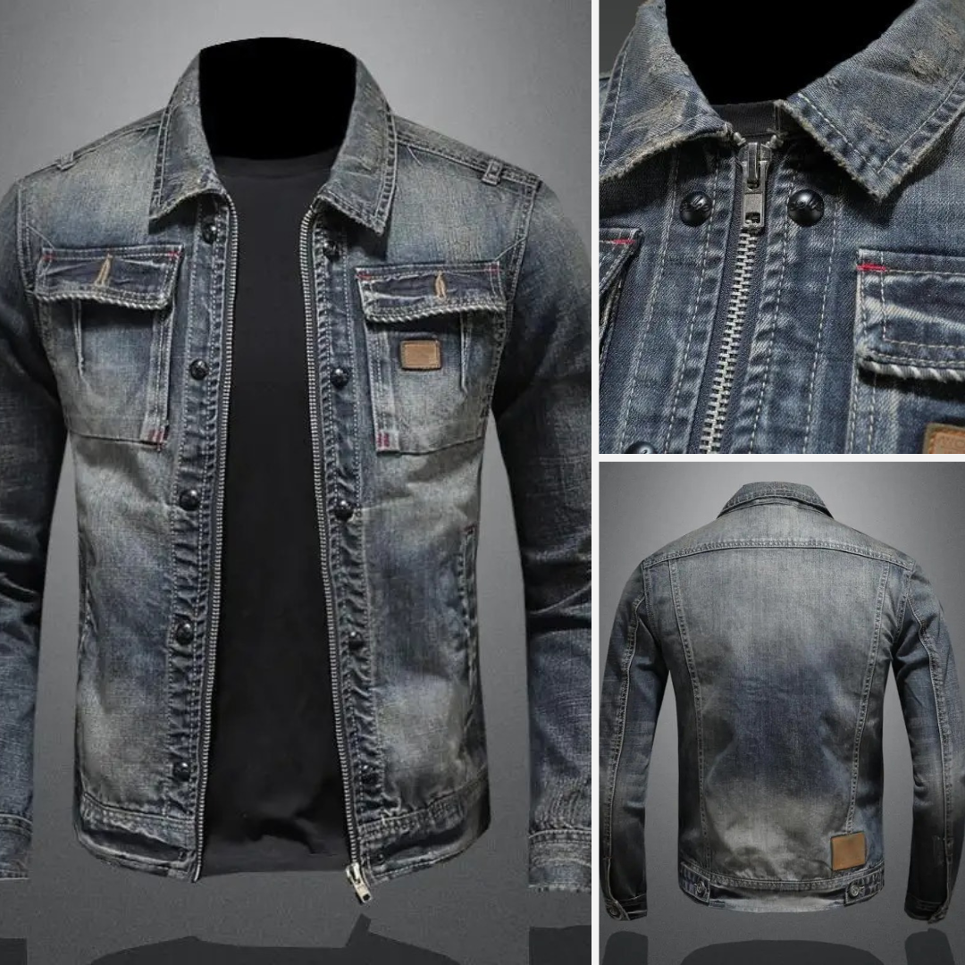 Herren Jeansjacke im Vintage-Look – Zeitloser Stil für Alltag und Freizeit
