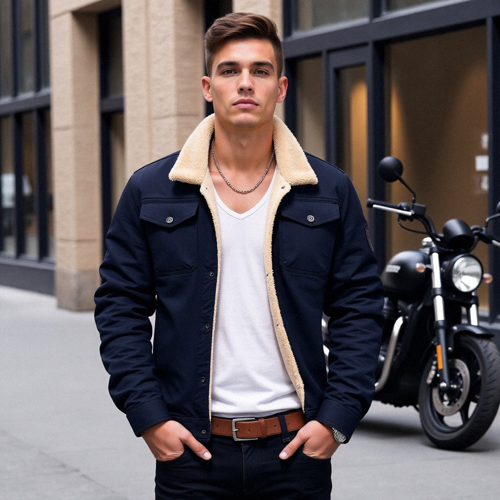 Men's Vintage Bomber Jacket – Winter Jacket in Retro Style for Everyday and Outdoor