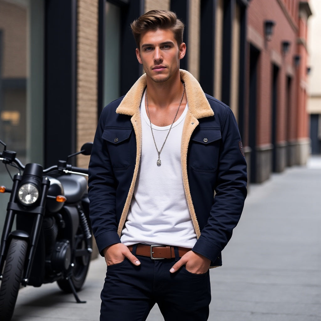 Men's Vintage Bomber Jacket – Winter Jacket in Retro Style for Everyday and Outdoor