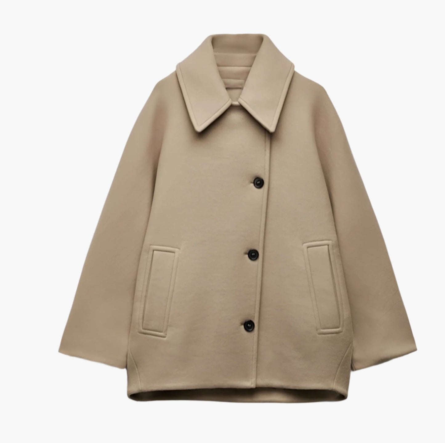 Damen Oversized Wollmantel im Boxy Fit – Stilvoller City- und Business-Look