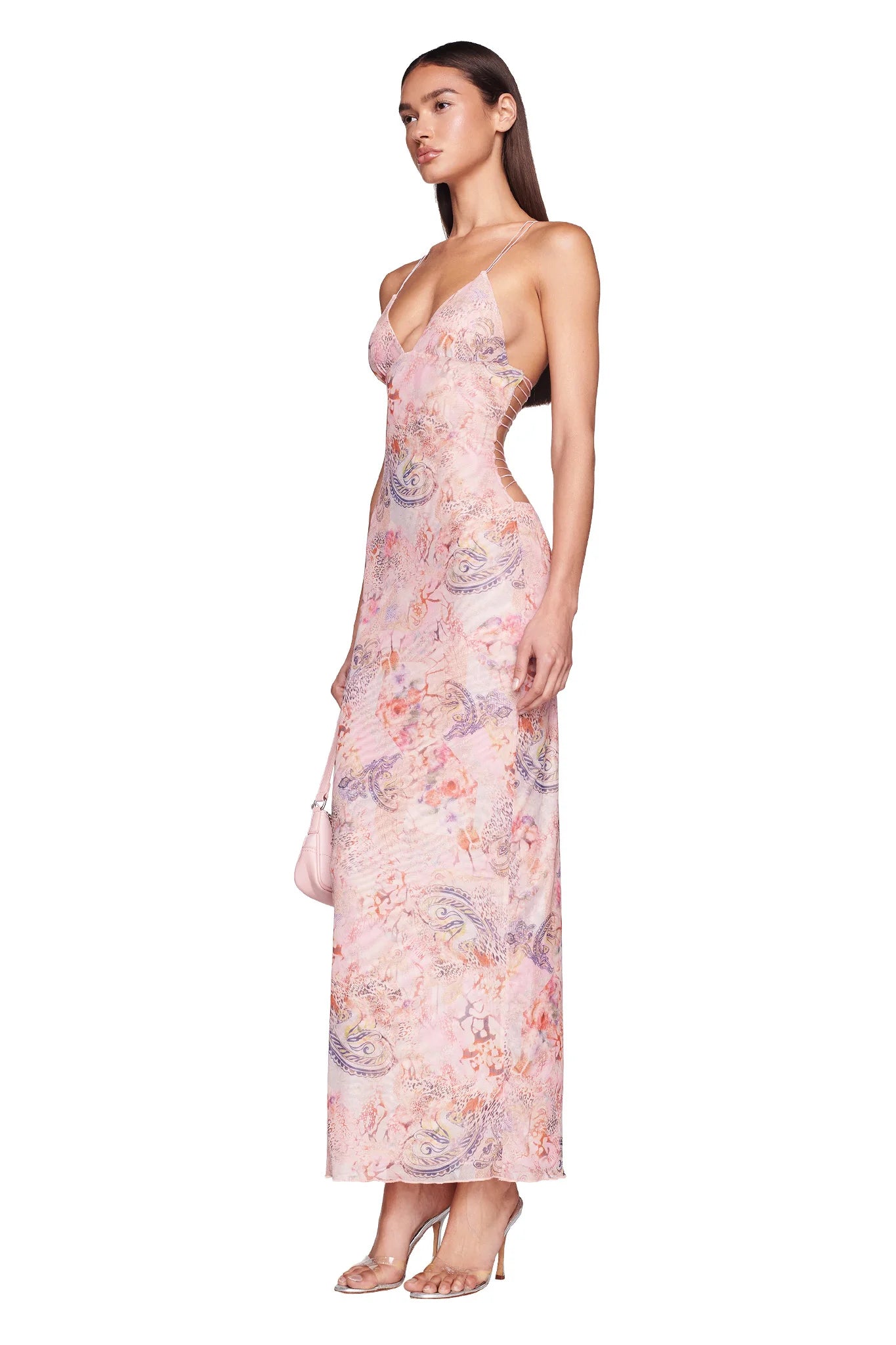 Alice – Schmetterling Halterneck Rückenfrei Schlankes Druckkleid