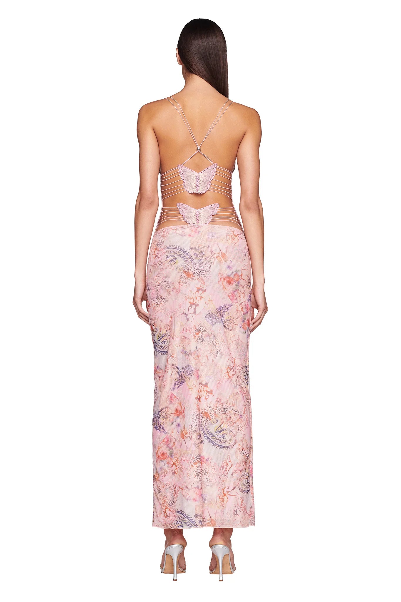 Alice – Schmetterling Halterneck Rückenfrei Schlankes Druckkleid