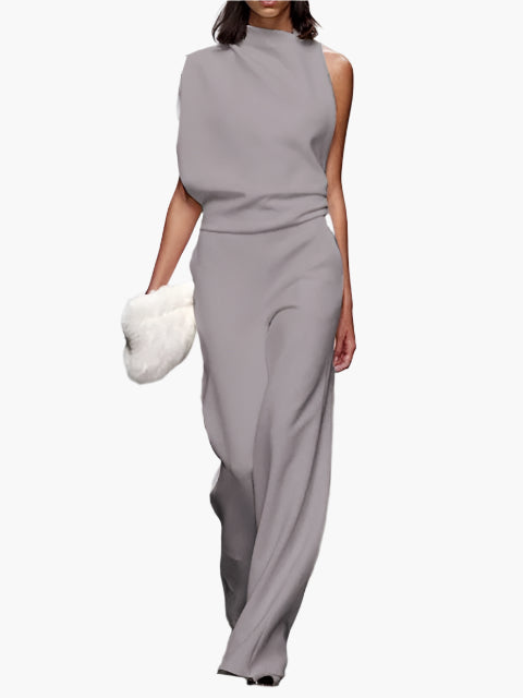 Damen Jumpsuit Elegant mit weitem Bein – Stilvoller Einteiler für Büro und Alltag