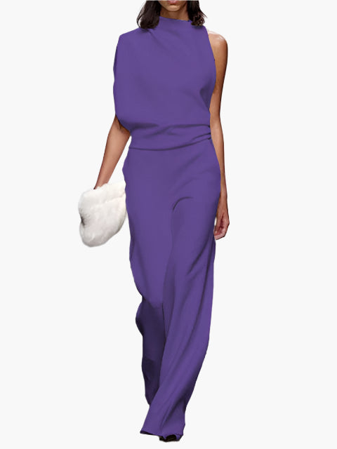 Damen Jumpsuit Elegant mit weitem Bein – Stilvoller Einteiler für Büro und Alltag