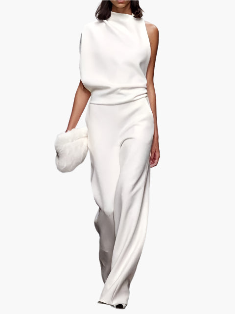Damen Jumpsuit Elegant mit weitem Bein – Stilvoller Einteiler für Büro und Alltag