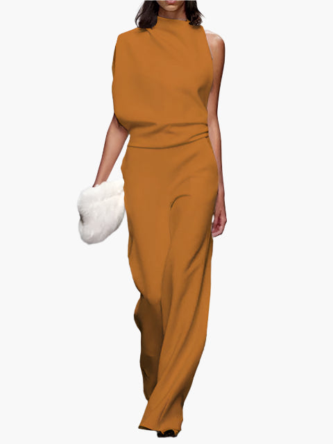 Damen Jumpsuit Elegant mit weitem Bein – Stilvoller Einteiler für Büro und Alltag