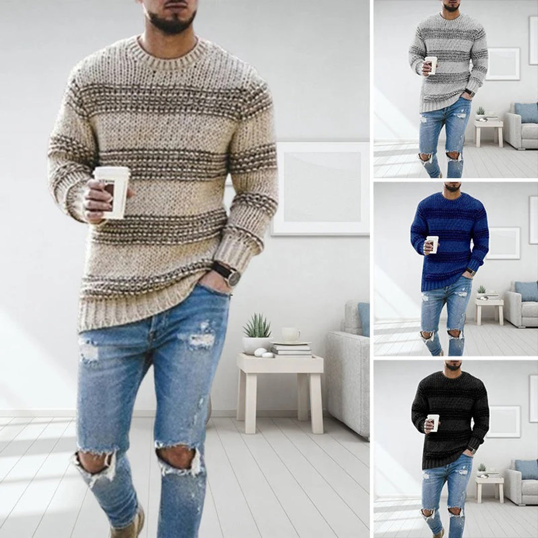 Herren Strickpullover im Norweger-Stil – Grob Gestrickter Winterpullover, Modisch & Bequem