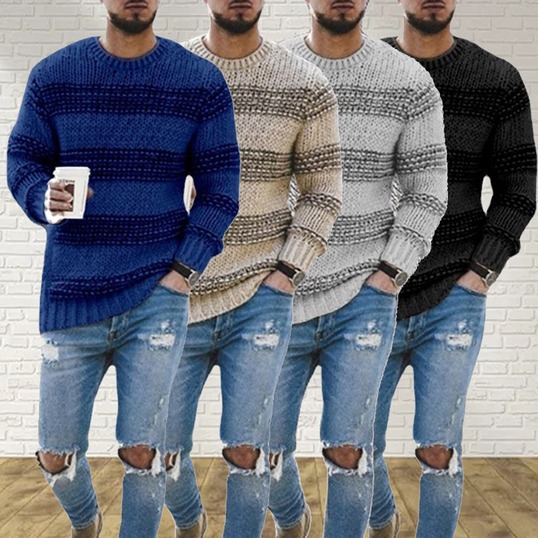 Herren Strickpullover im Norweger-Stil – Grob Gestrickter Winterpullover, Modisch & Bequem