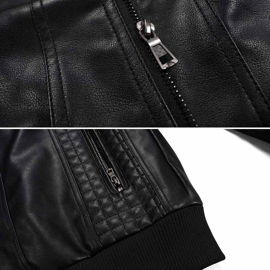 Men's biker jacket with hood – urban streetwear for leisure & everyday use