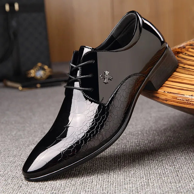 Elegant Men's Oxford Business Shoes – Classic Pointed Shoes for Formal Occasions and Weddings
