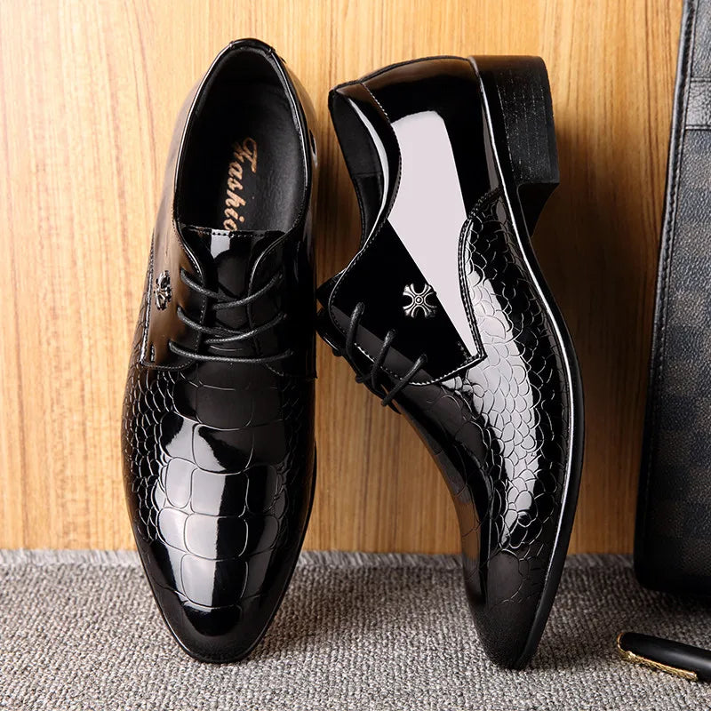 Elegant Men's Oxford Business Shoes – Classic Pointed Shoes for Formal Occasions and Weddings