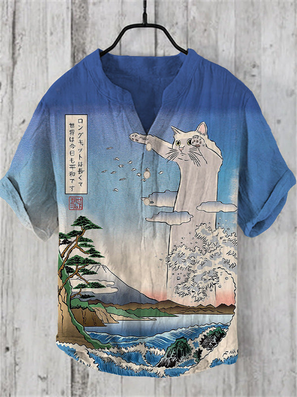 Kaori™ - Skjorte med Japansk Print