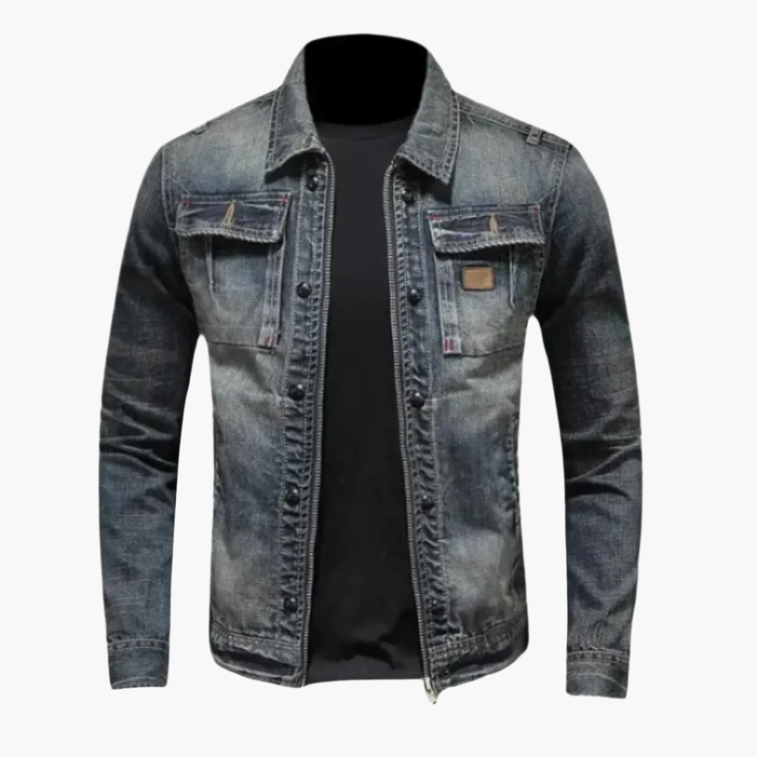 Herren Jeansjacke im Vintage-Look – Zeitloser Stil für Alltag und Freizeit