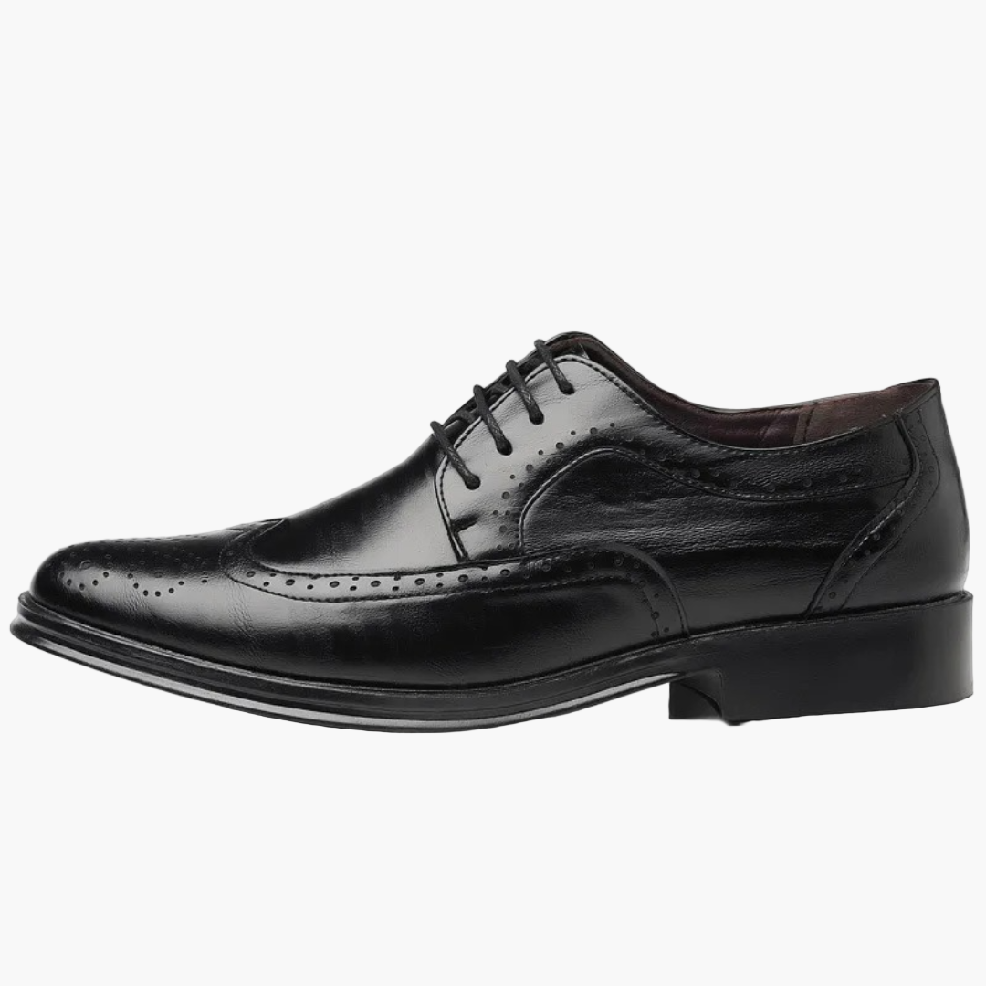 Men's Business Oxford Shoes – Classic with Brogue Details, Elegant Lace-up Shoes for Formal Occasions