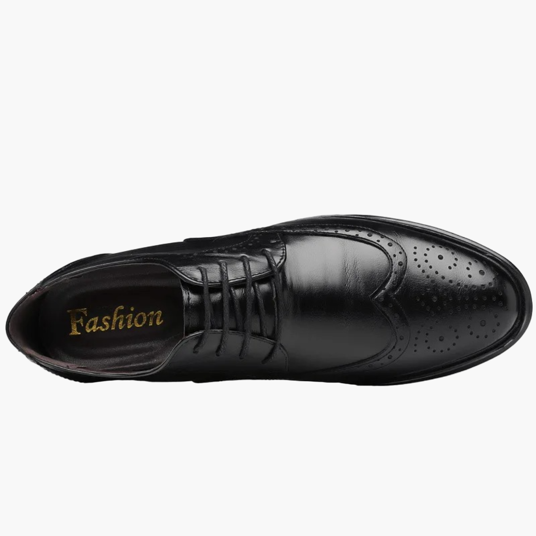 Men's Business Oxford Shoes – Classic with Brogue Details, Elegant Lace-up Shoes for Formal Occasions