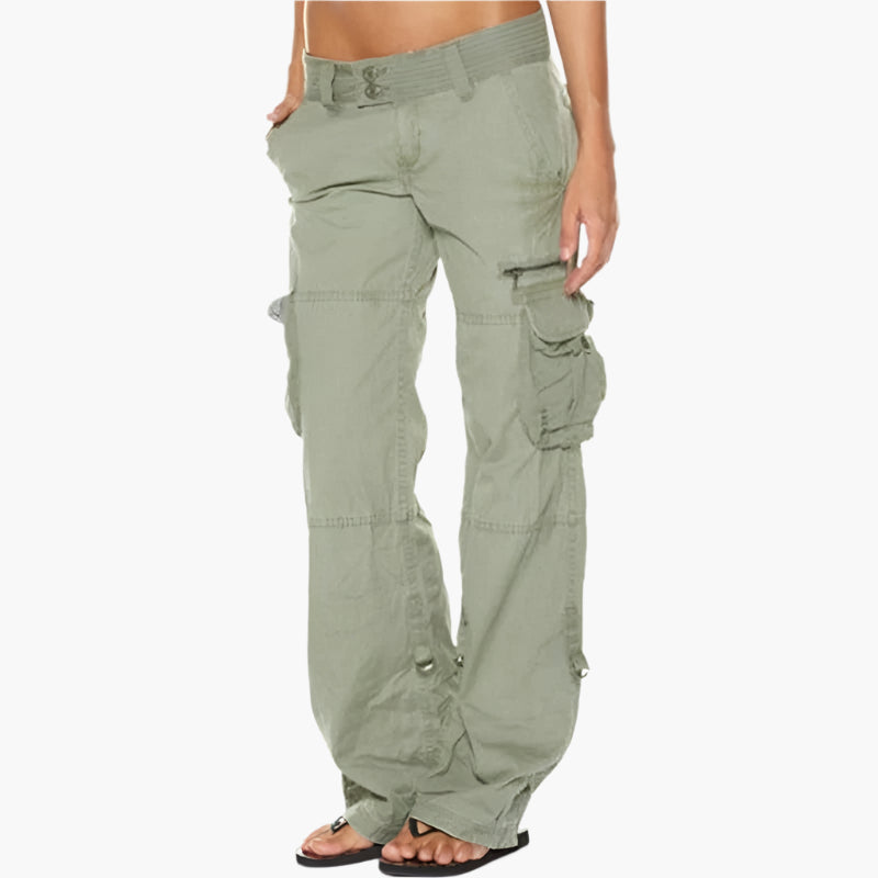 Damen Cargo Hose – Modische Streetwear Cargohose mit Taschen, Freizeit & Alltag