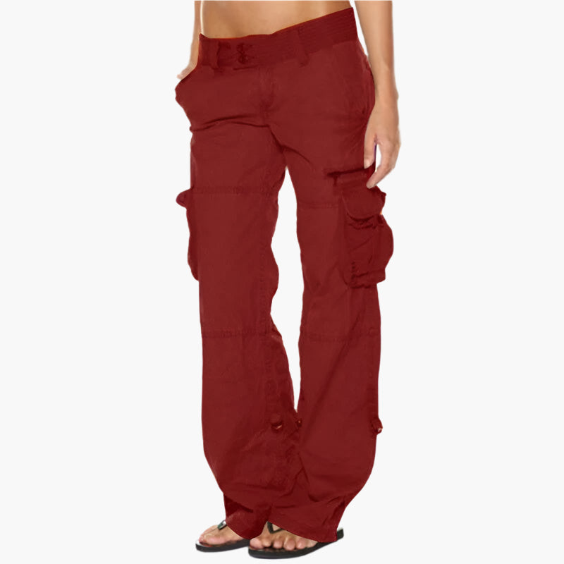 Damen Cargo Hose – Modische Streetwear Cargohose mit Taschen, Freizeit & Alltag