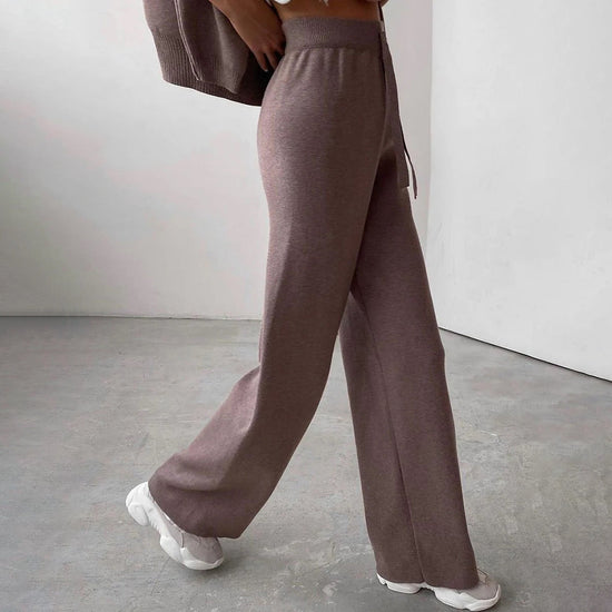 Damen Strick Zweiteiler Set mit Rollkragen – Loungewear & Freizeit Outfit