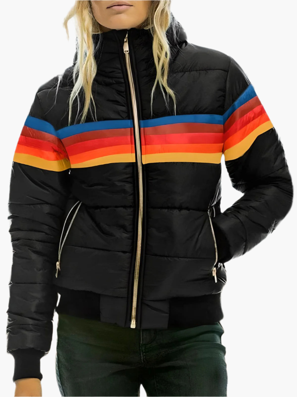 Women's Retro Quilted Jacket with Hood – Fashionable Casual Winter Jacket in Vintage Style