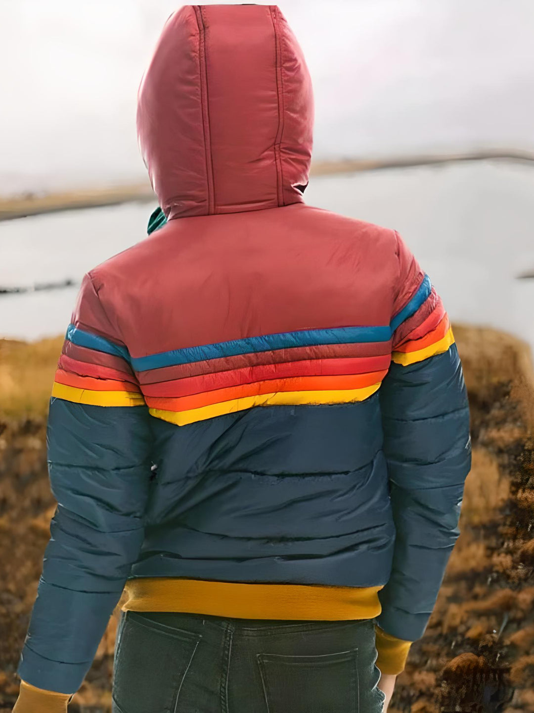 Women's Retro Quilted Jacket with Hood – Fashionable Casual Winter Jacket in Vintage Style