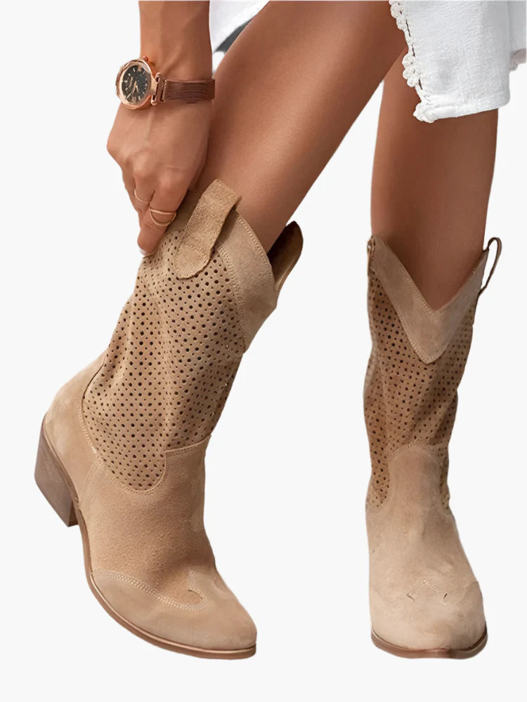 Damen Cowboy-Stiefel mit Reißverschluss – Modischer Western-Style für Alltag und Festival