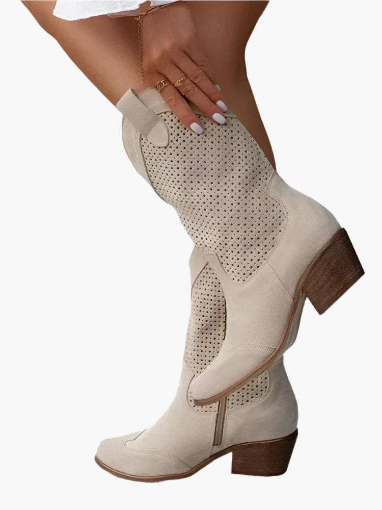 Damen Cowboy-Stiefel mit Reißverschluss – Modischer Western-Style für Alltag und Festival