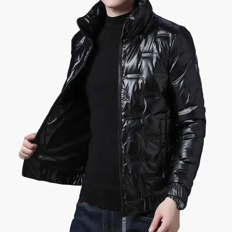 Men's Shiny Lightweight Bomber Jacket Modern Streetwear Style – Perfect for Everyday and Leisure