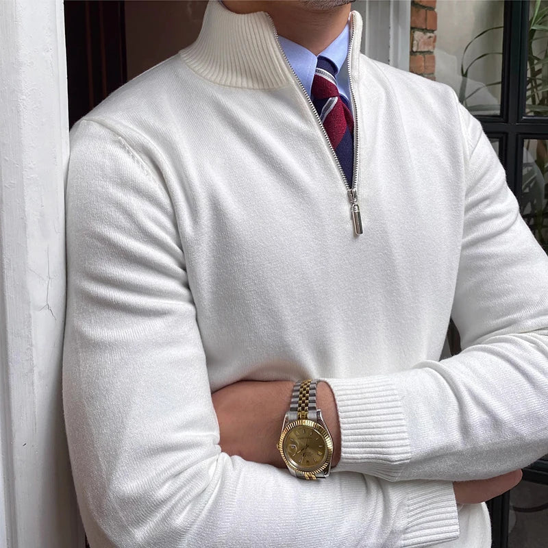 Herren Halbzipp Pullover – Eleganter Business & Freizeit Strickpullover