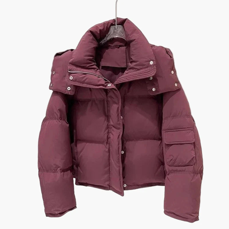 Women's quilted jacket with detachable hood – winter fashion, fashionable style, versatile for everyday and outdoor use