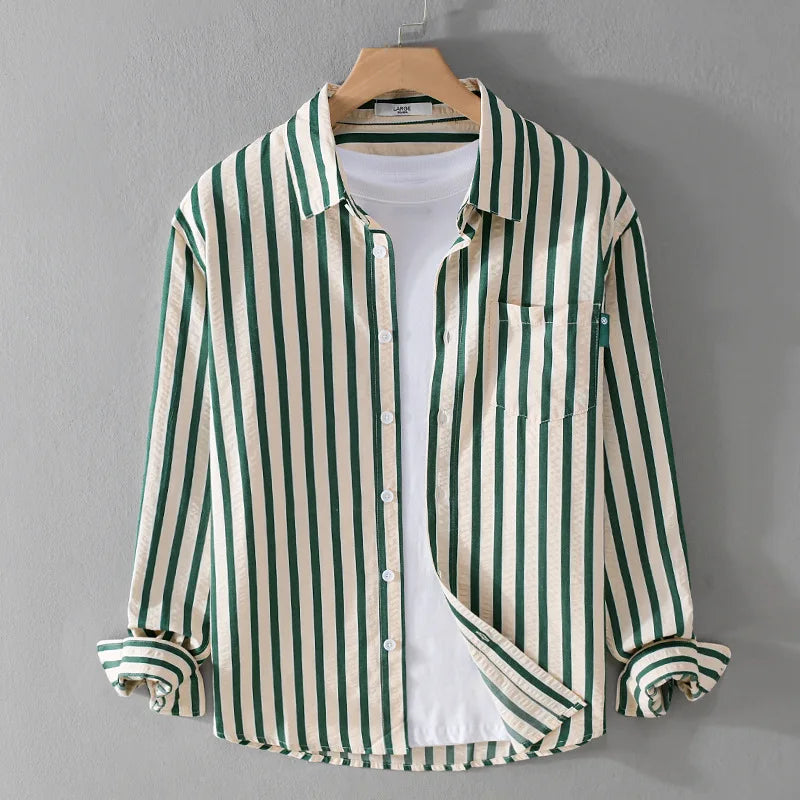 Clive – Long-sleeved Striped Men's Shirt