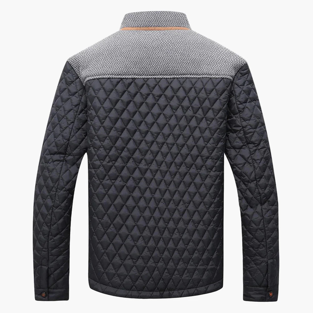 Herren Steppjacke Modern Casual Bomberjacke – Diamantmuster, Übergangsjacke, modisch & vielseitig