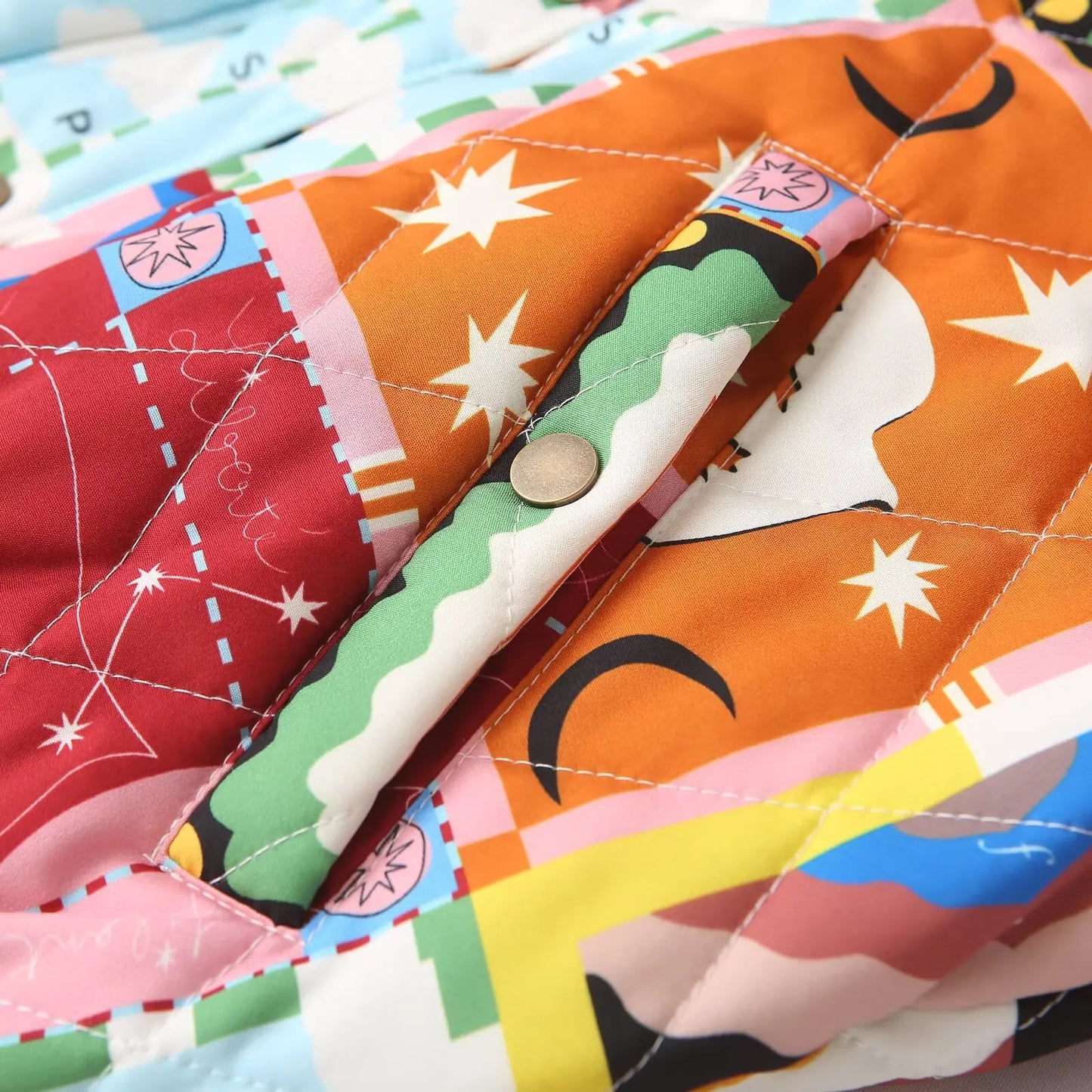 Women's Patchwork Vintage Bomber Jacket – Fashionable Casual Jacket in Retro Style