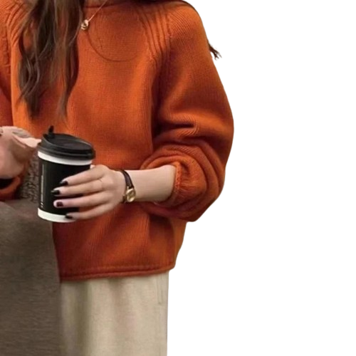 Women's Sweater Loose Basic Knit Sweater in French Style – Fashionable Casual Look for Everyday and Office