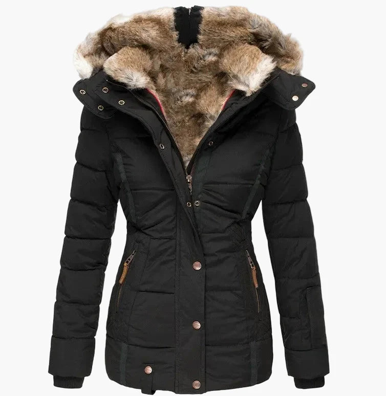 Women's winter jacket with hood – fashionable, tailored quilted jacket for everyday and outdoor use