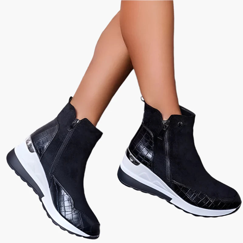 Damen Orthopädische Winterstiefeletten mit Keilsohle – Komfort und Stil für den Alltag