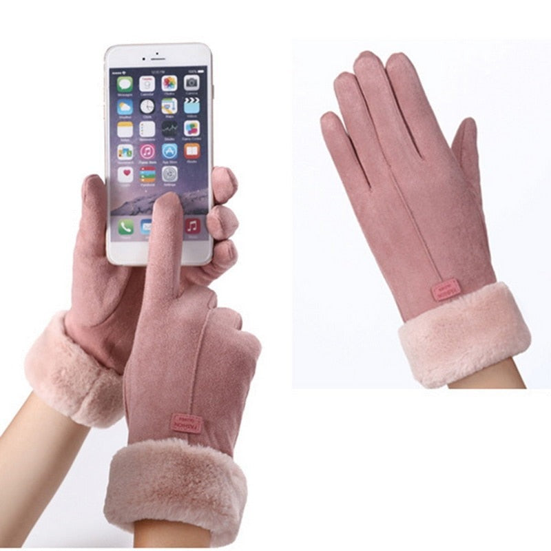 Damen Winterhandschuhe Furry – Stilvolle und warme Alltags-Handschuhe mit Touchscreen-Funktion