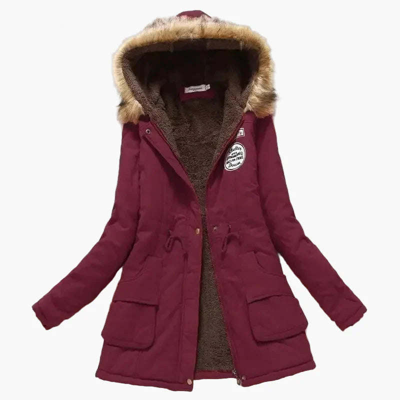 Women's winter parka with hood and fleece lining – fashionable coat for cold days