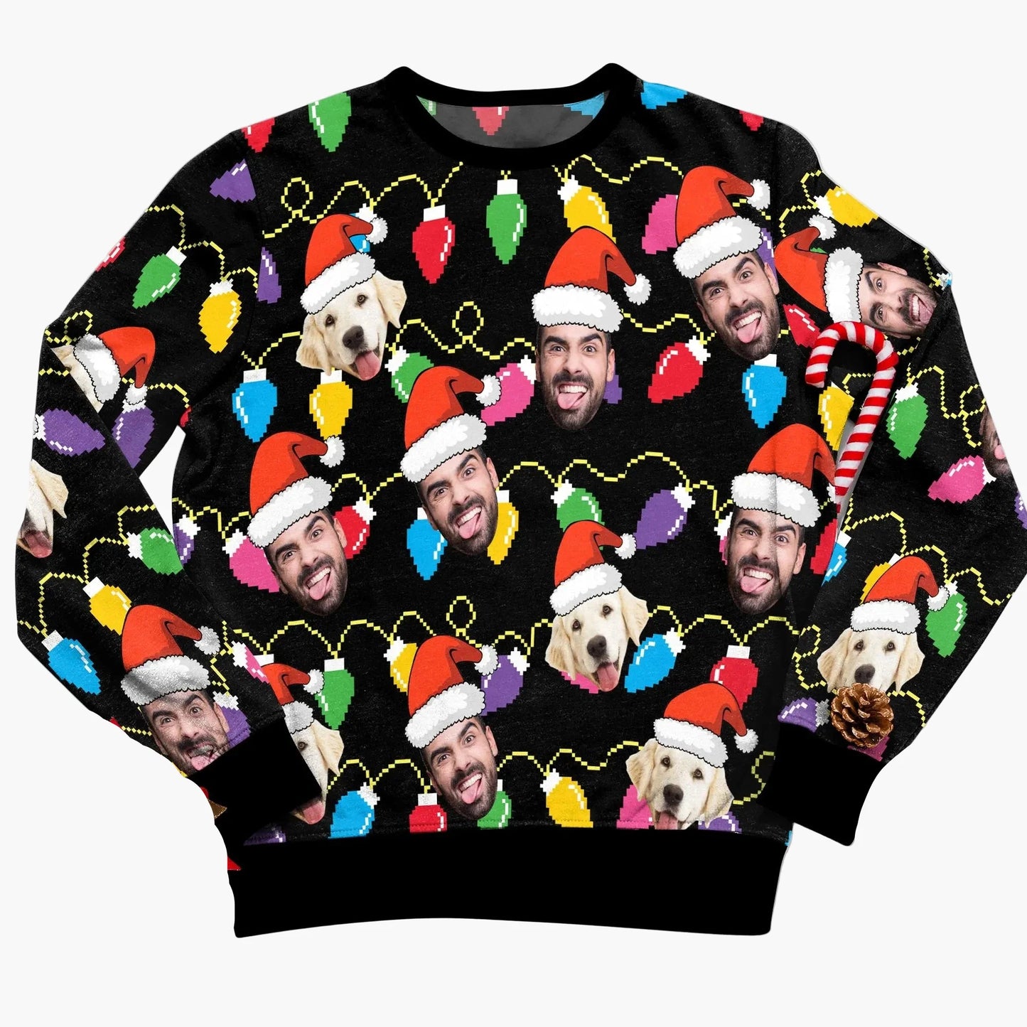 Unisex Ugly Christmas Sweater mit Foto-Print – Lustiger Weihnachts-Pullover für Familie & Freunde