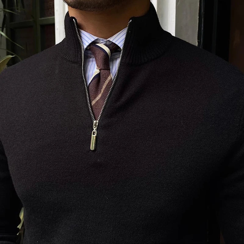 Herren Halbzipp Pullover – Eleganter Business & Freizeit Strickpullover