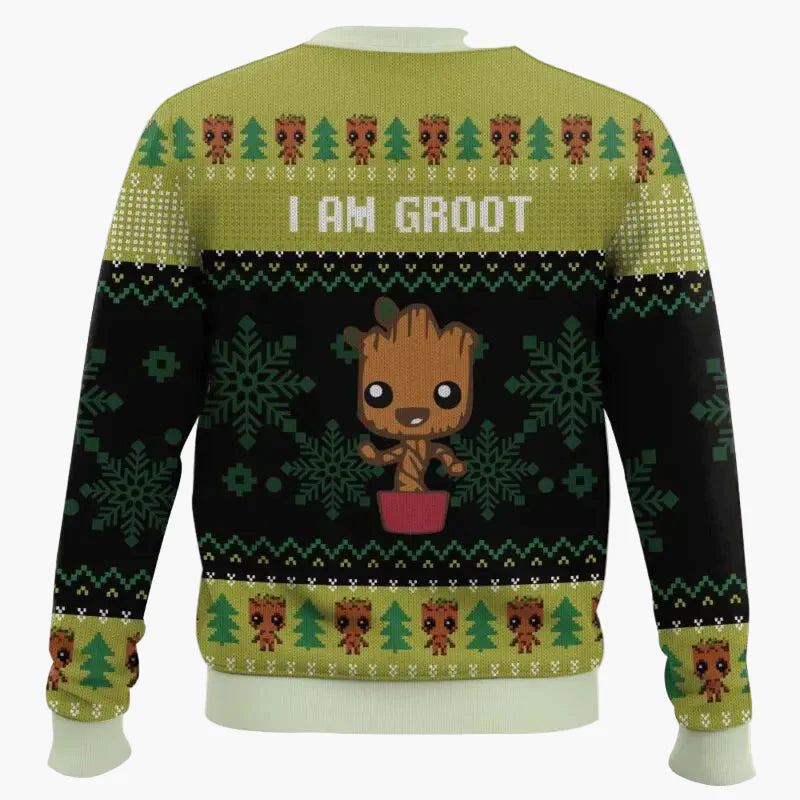 Unisex Weihnachtspullover mit Groot-Motiv – Lustiger „I Am Grootmas“ Ugly Christmas Sweater für Fans